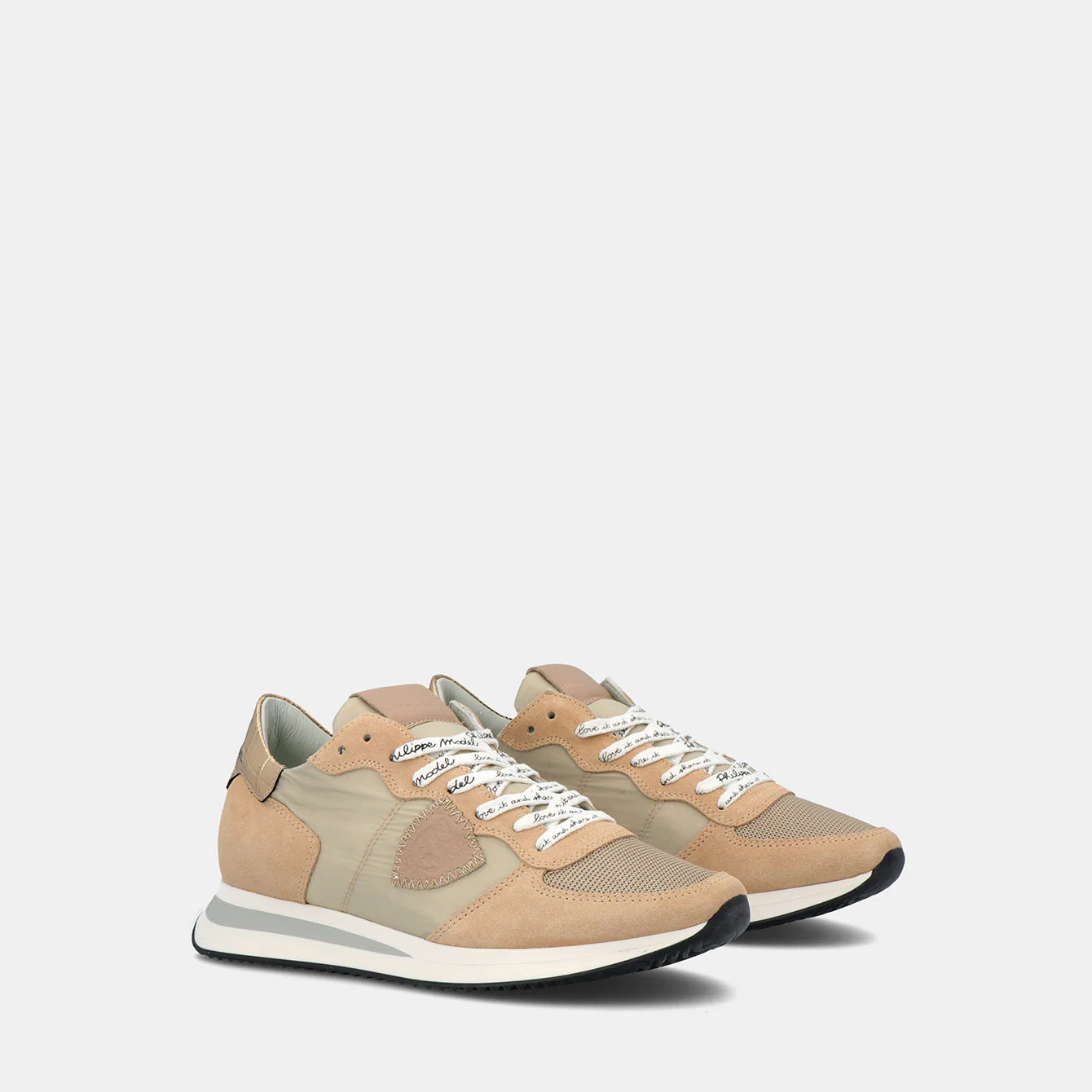 Philippe Model Trpx Low Woman TZLDWC03 Mndl Crco Beige Women"s Sneakers