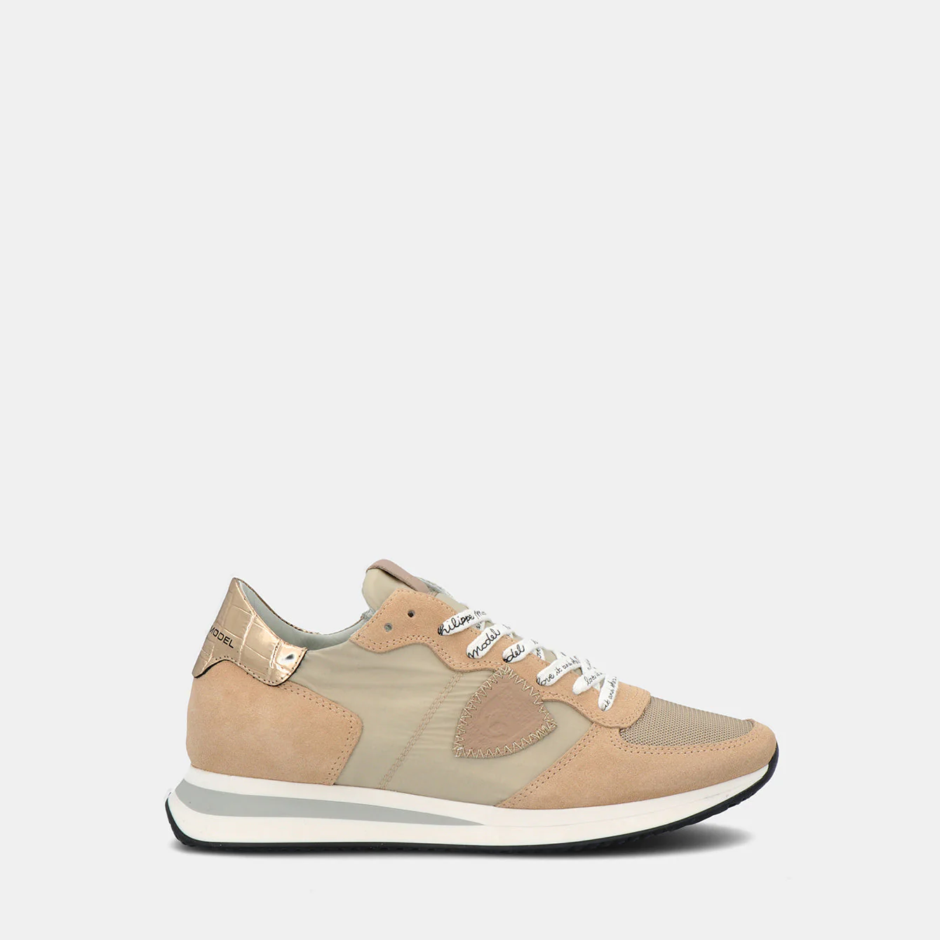 Philippe Model Trpx Low Woman TZLDWC03 Mndl Crco Beige Women"s Sneakers
