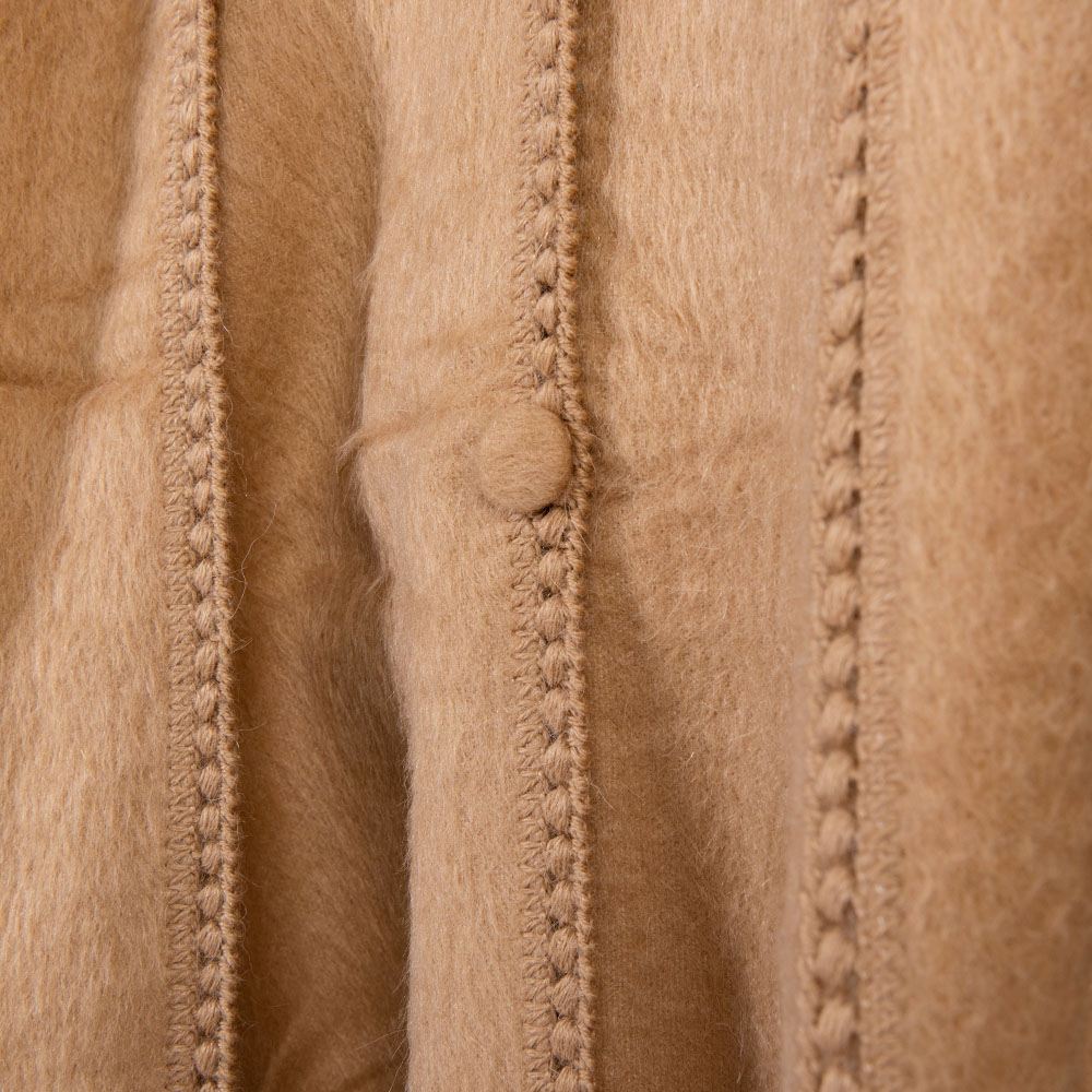 poncho wool coat with scarf beige