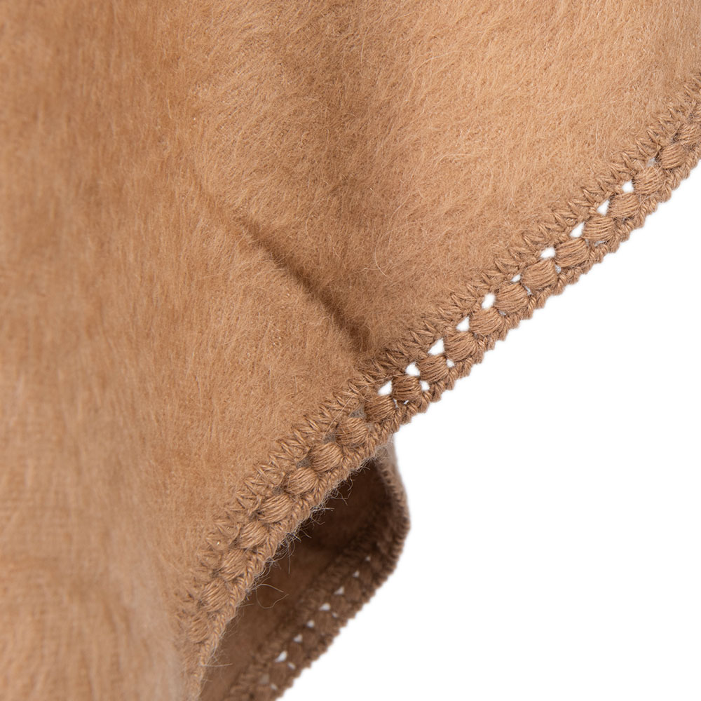 poncho wool coat with scarf beige