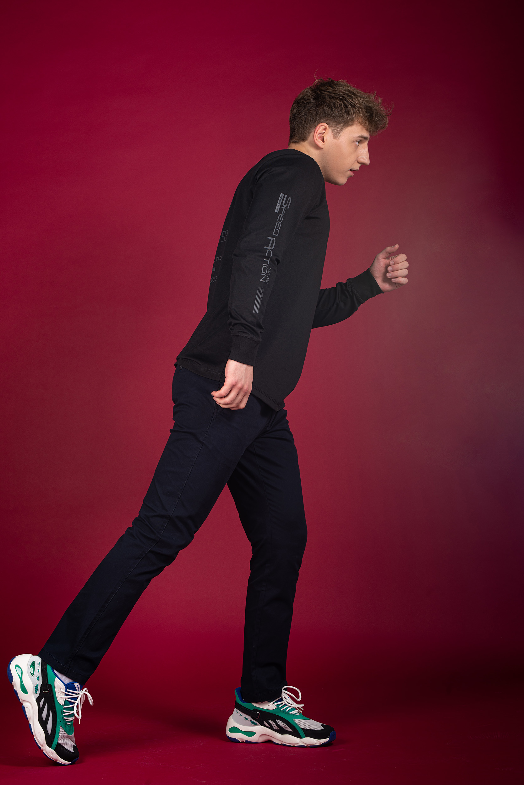 Ribbed Neck and Cuff Knitted T-Shirt