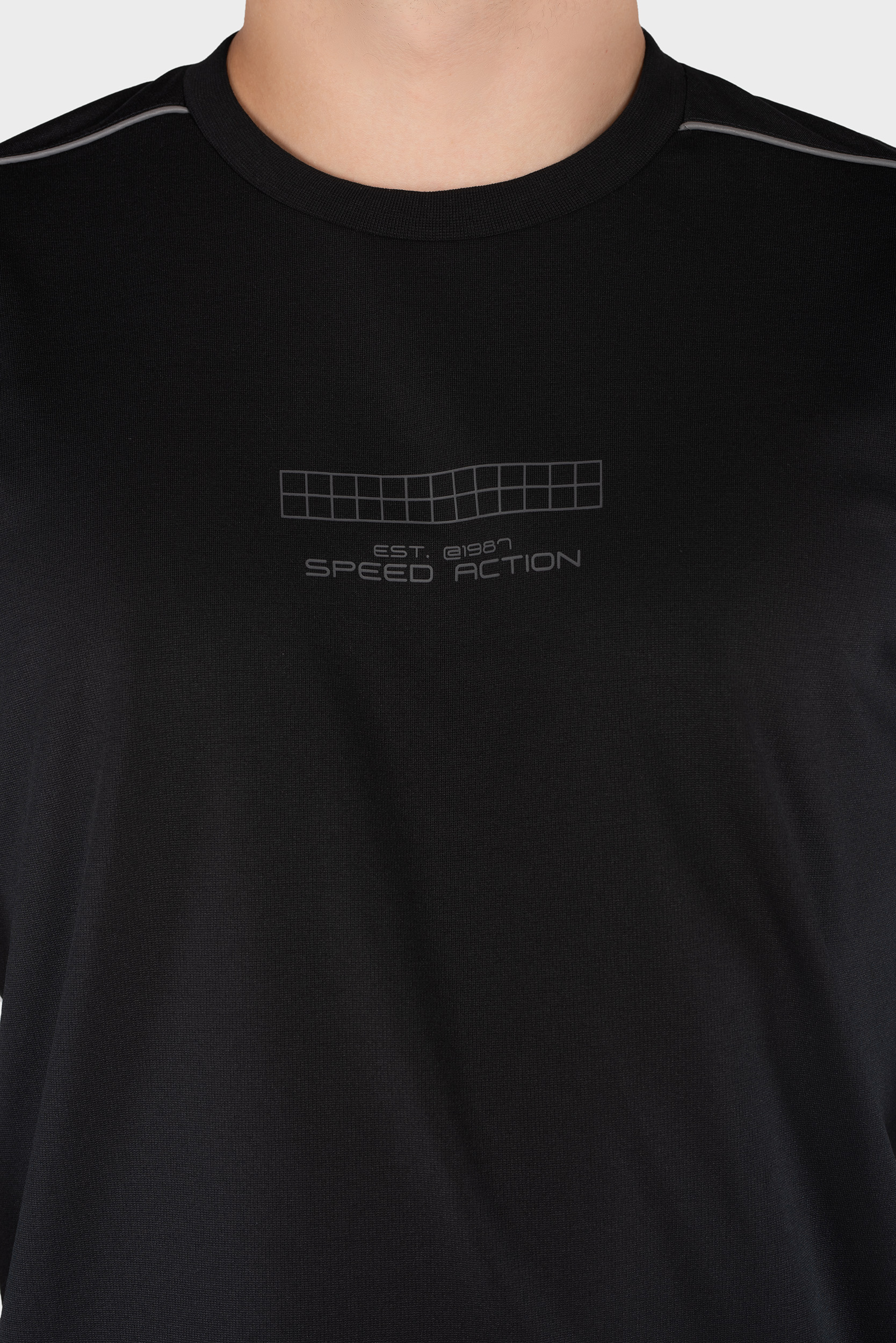 Ribbed Neck and Cuff Knitted T-Shirt