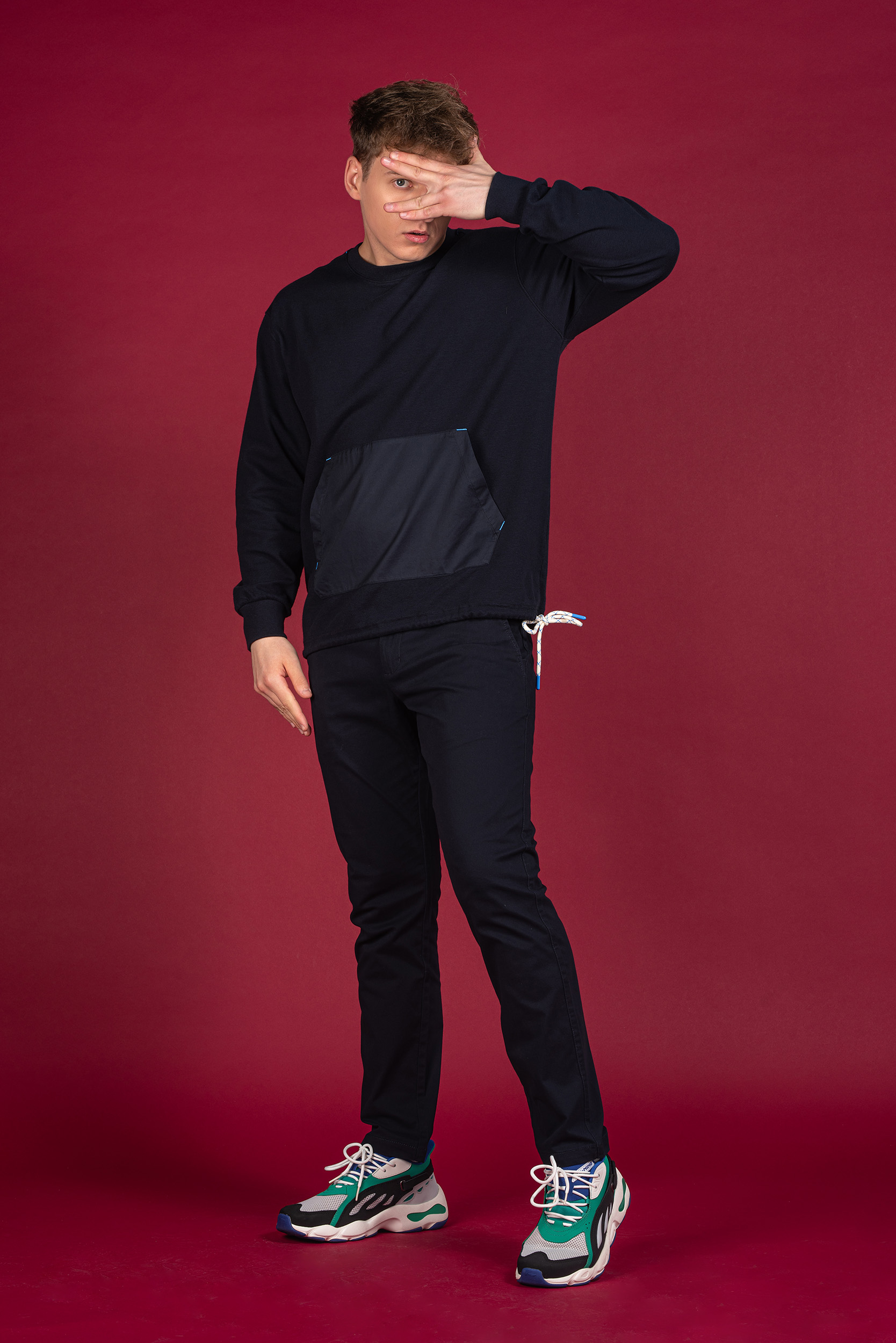 Ribbed Neck Knitted T-Shirt