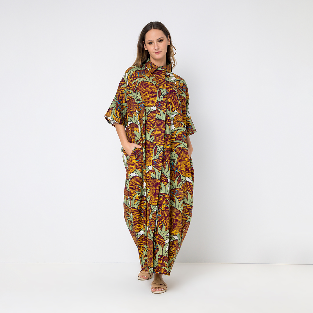 DRESS - GREEN PRINT