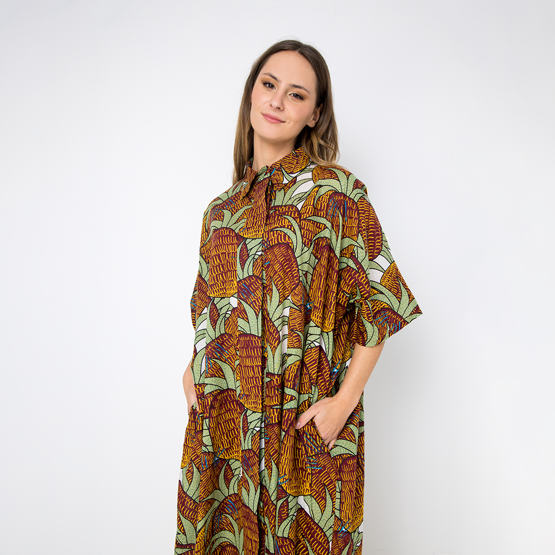 DRESS - GREEN PRINT