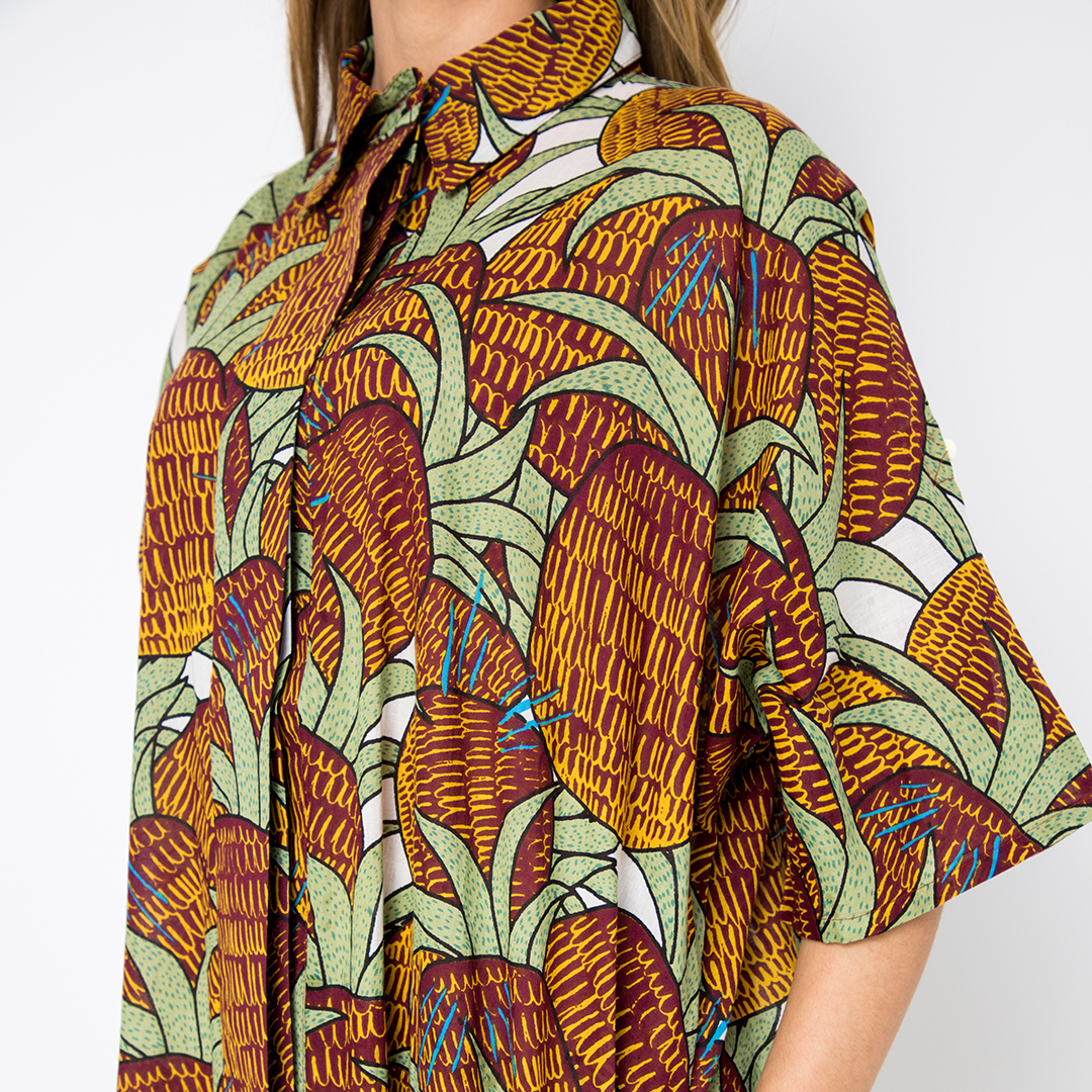 DRESS - GREEN PRINT