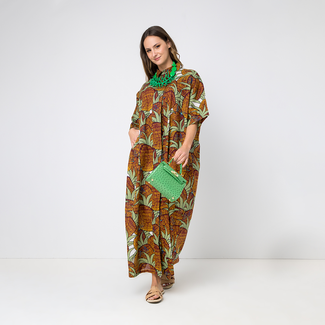 DRESS - GREEN PRINT