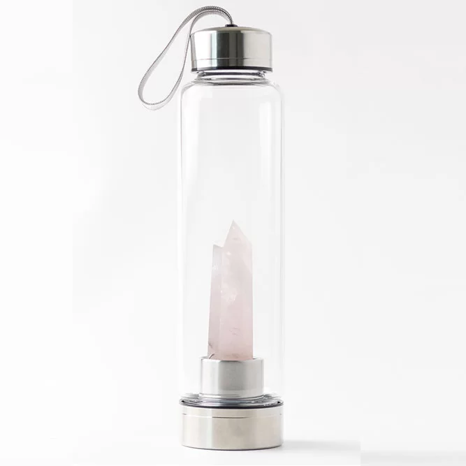 Rose Quartz Crystal  Water Bottle 500ml