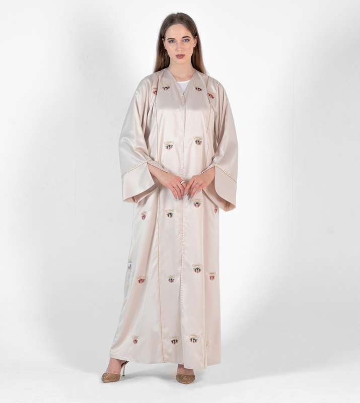 Abaya Bisht with Coffe cup Mix Colors  Embroidery Design