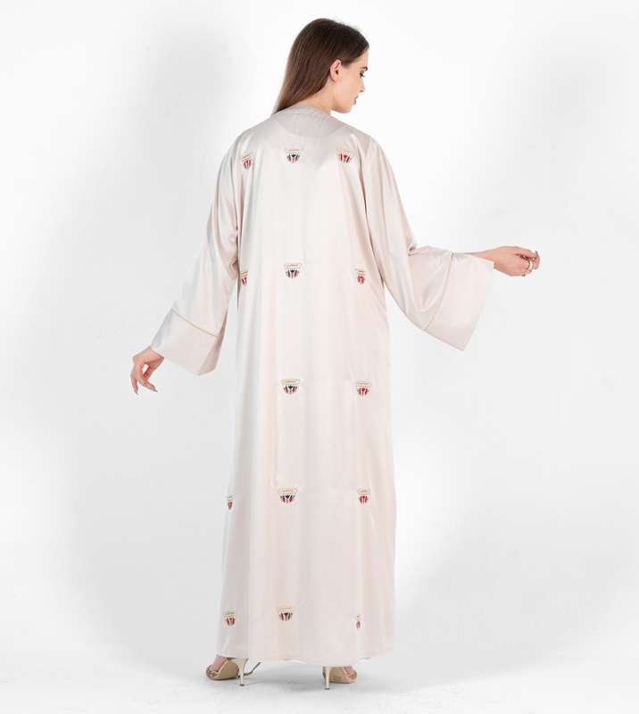 Abaya Bisht with Coffe cup Mix Colors  Embroidery Design