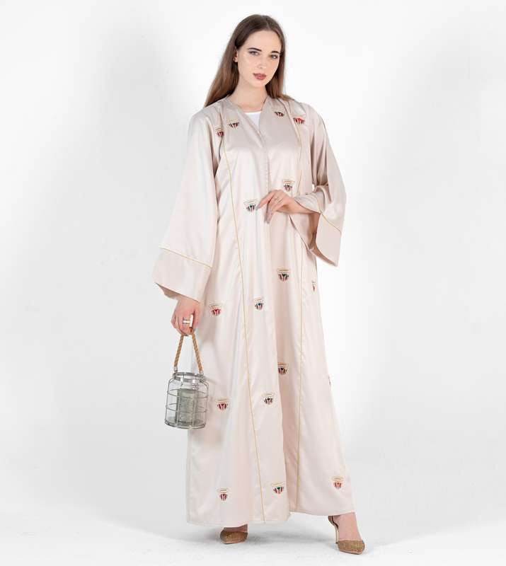 Abaya Bisht with Coffe cup Mix Colors  Embroidery Design