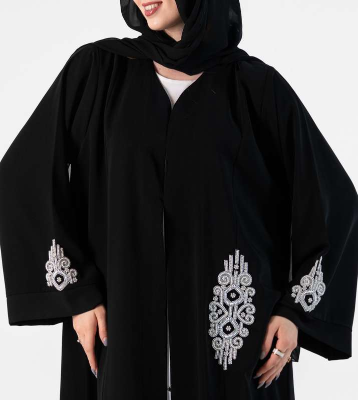 Abaya with Lulu design embroidery and style  cutting design