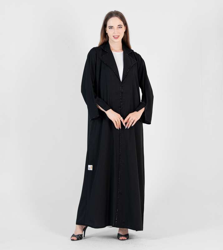 Salona fabric Abaya With Black stone style