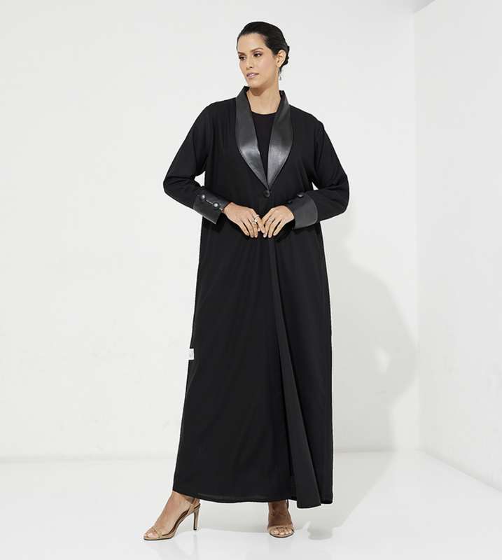 Black Leather Abaya