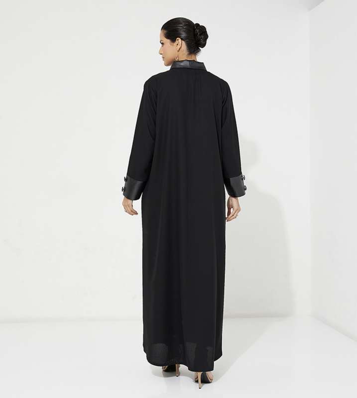 Black Leather Abaya
