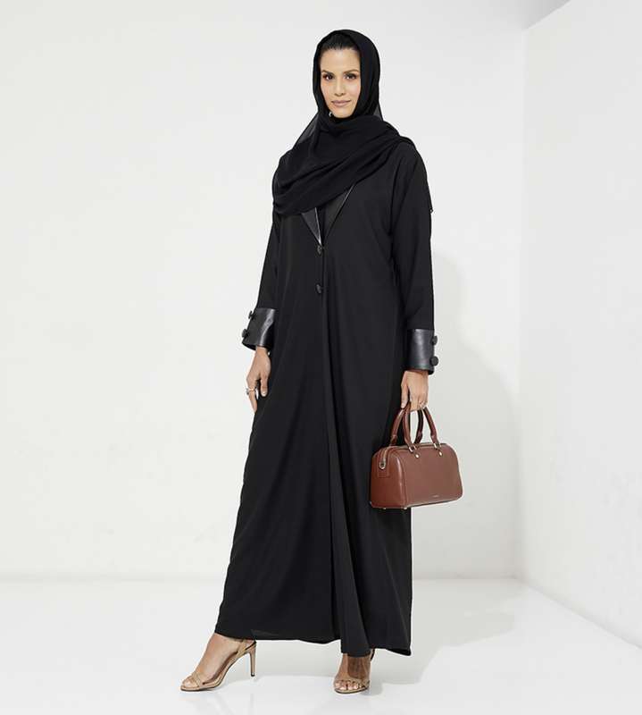 Black Leather Abaya