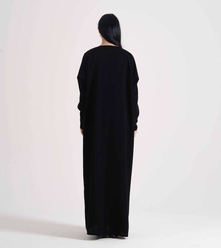 Open Abaya With Blue  Colors  with Hand Embroidery Design