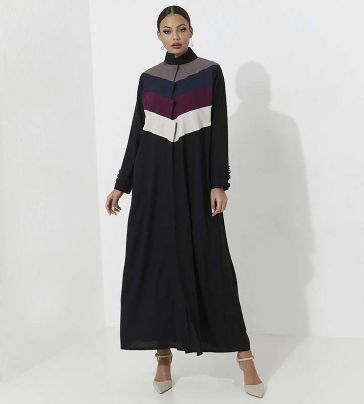 Mix collar abaya