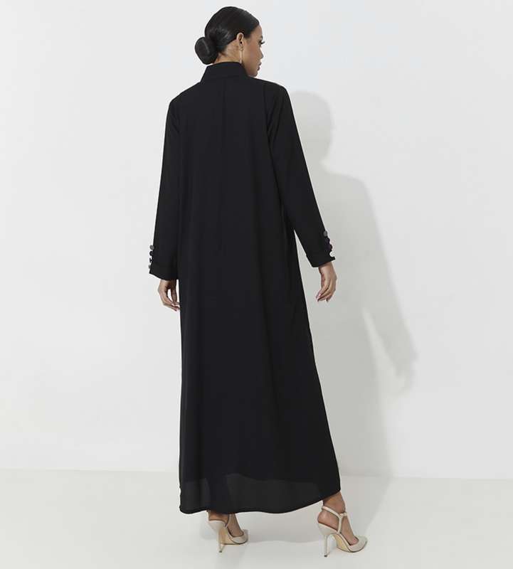 Mix collar abaya