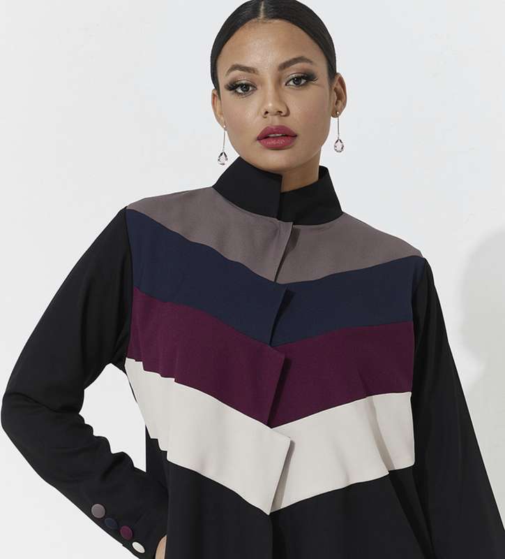 Mix collar abaya