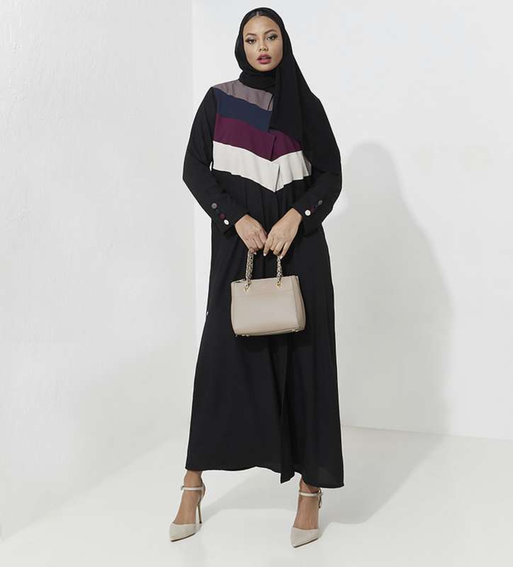 Mix collar abaya