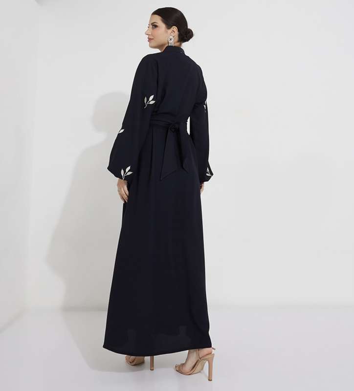 Navy Crumple Abaya