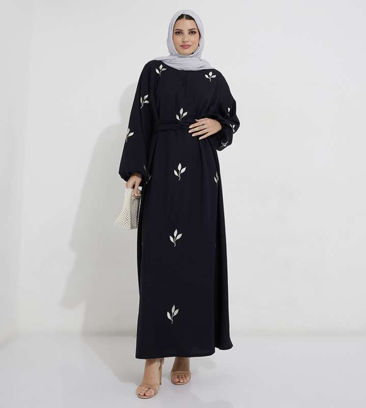 Navy Crumple Abaya