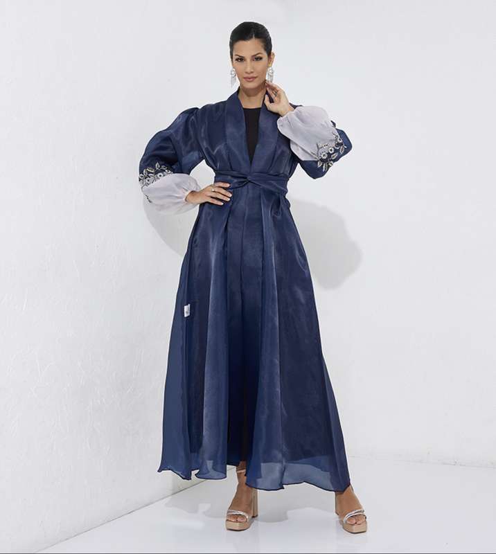 Navy Organza Stones