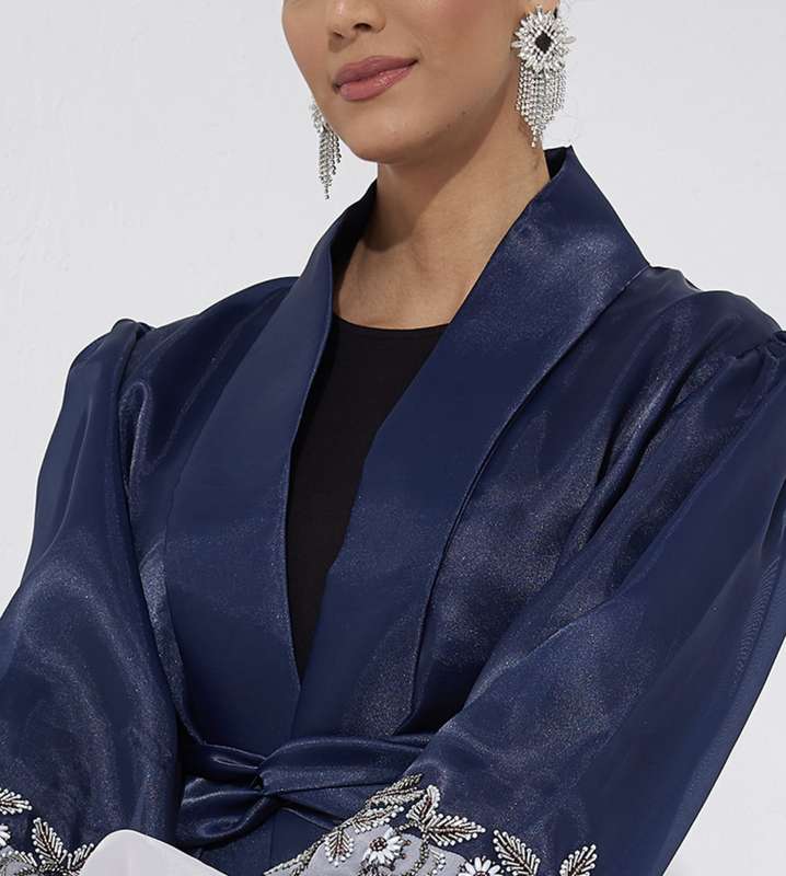 Navy Organza Stones