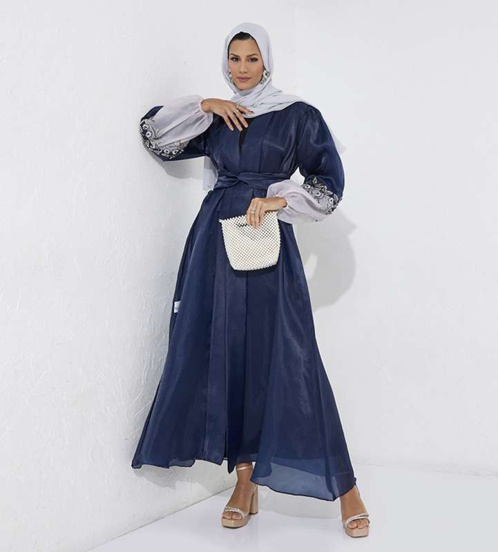 Navy Organza Stones