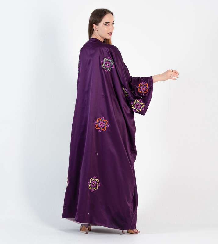 Abaya Bisht with Mix Colors Embroidery Design with double fabric
