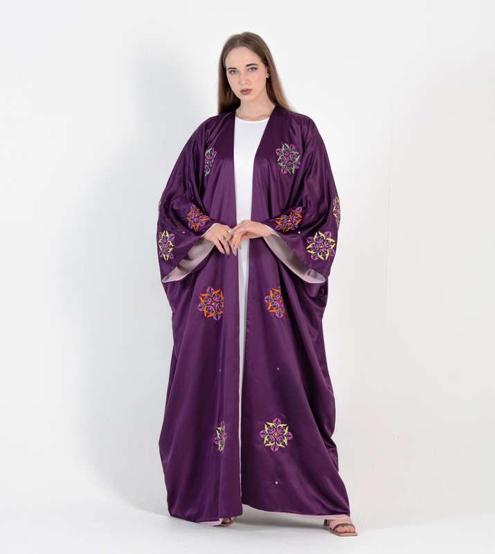 Abaya Bisht with Mix Colors Embroidery Design with double fabric