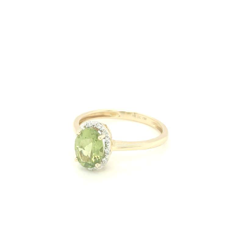 RQD000649001 18K Yellow Gold Peridot Diamond Ring
