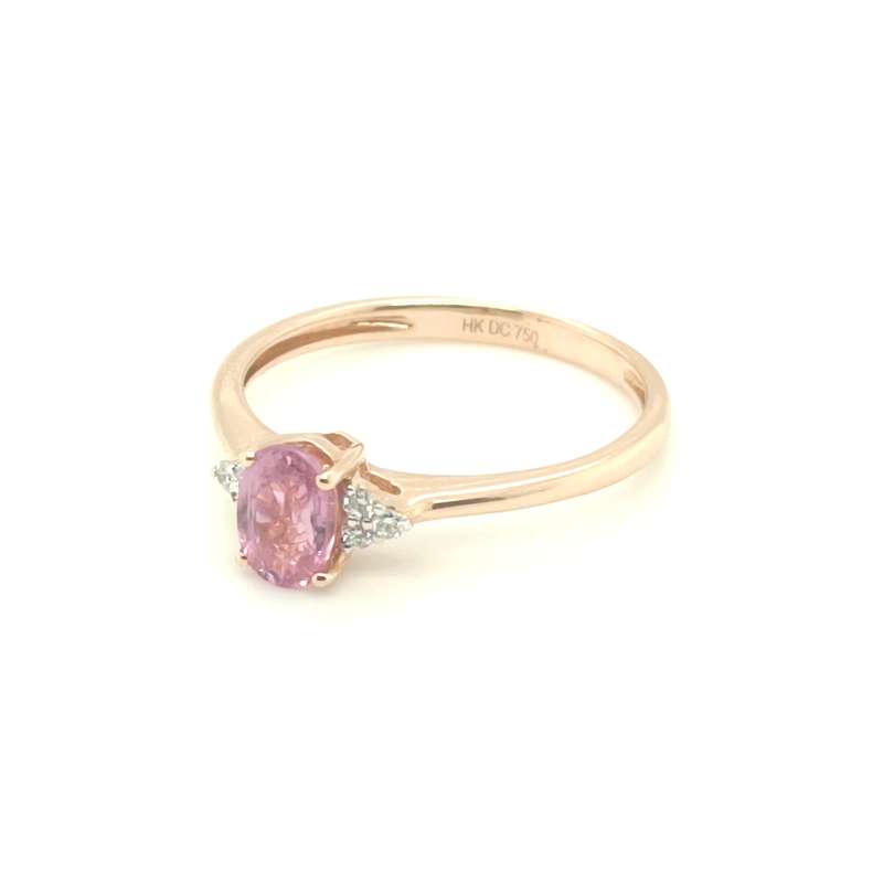 RSD003784001 18K Rose Gold Pink Sapphire Diamond Ring