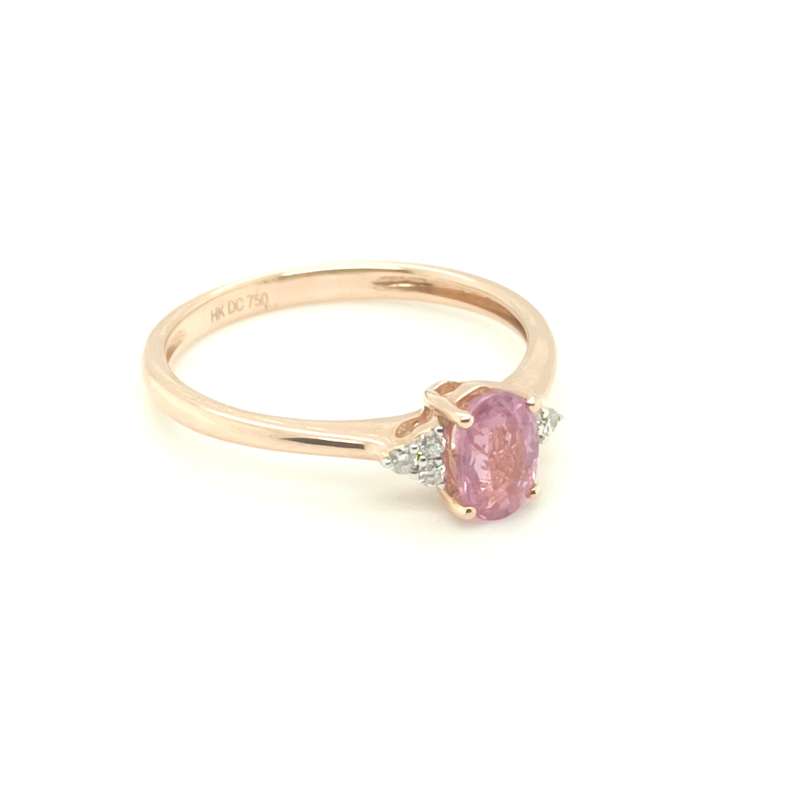 RSD003784001 18K Rose Gold Pink Sapphire Diamond Ring