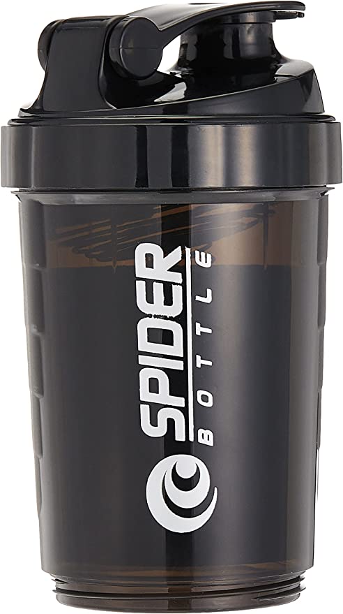Spider Bottle Water Bottle Protein Shaker 500Ml With Storage Containers White, Black