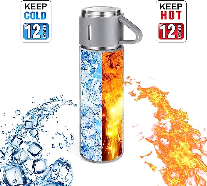 Stainless Steel Thermo 500ml/16.9oz Vacuum Insulated Bottle with Cup for Coffee -Set