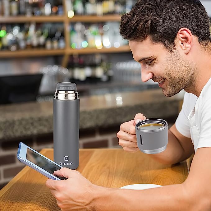 Stainless Steel Thermo 500ml/16.9oz Vacuum Insulated Bottle with Cup for Coffee -Set