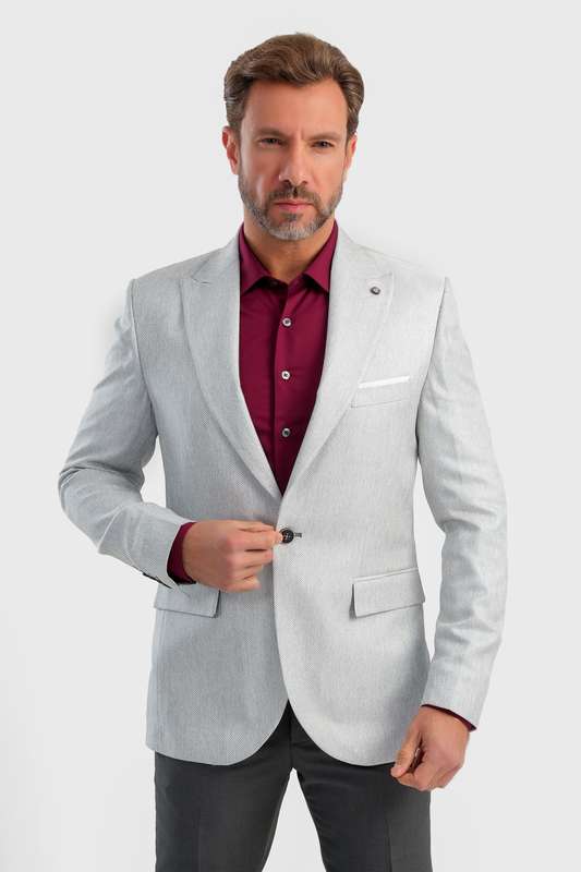 Men Blazer Silver - Blzr66714