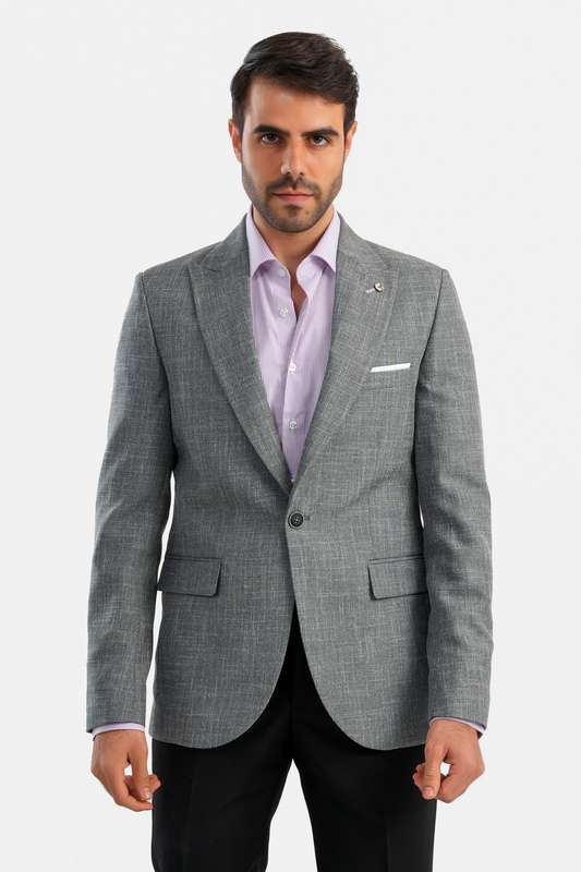 Men Blazer Gray - Blzr66749