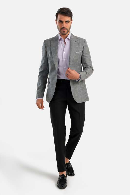 Men Blazer Gray - Blzr66749