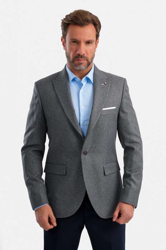 Men Blazer Gray - Blzr66784