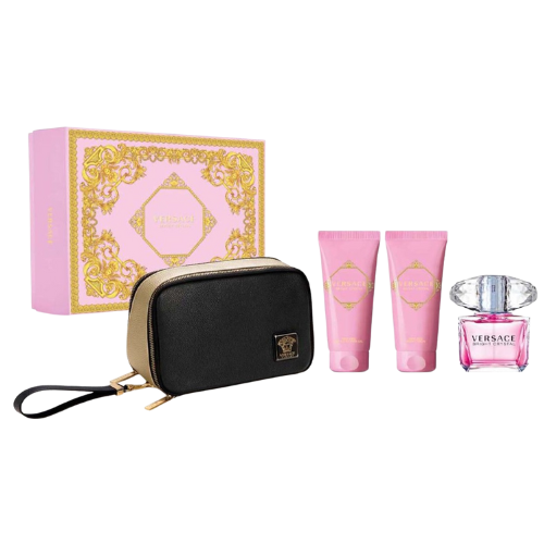 VERSACE BRIGHT CRYSTAL L EDT 90ML +B/L 100ML+ S/G 100ML+ BAG SET