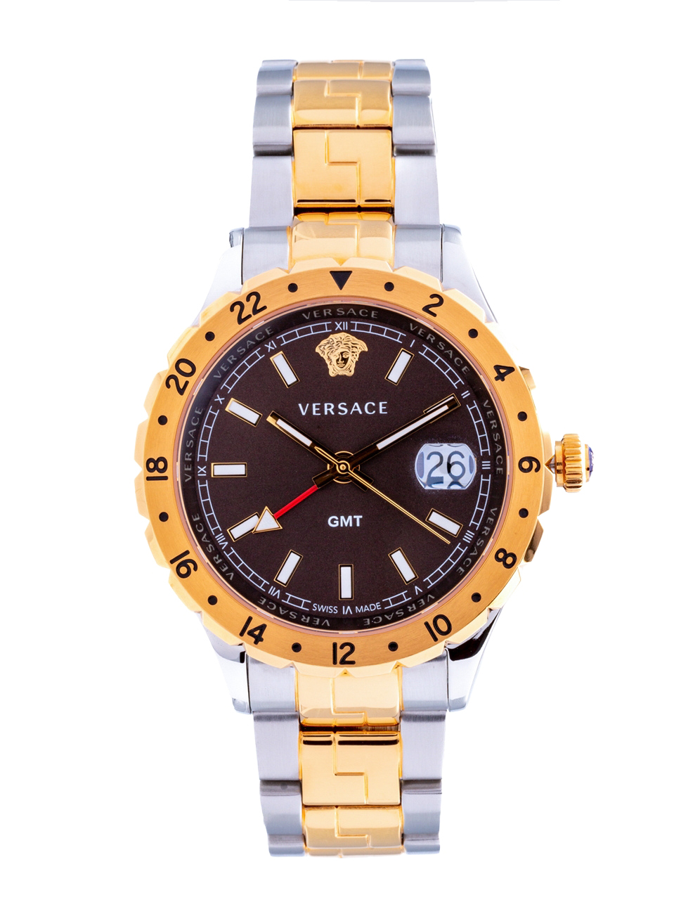Versace Men"s Hellen Gmt Watch, V11040015, Gold Silver