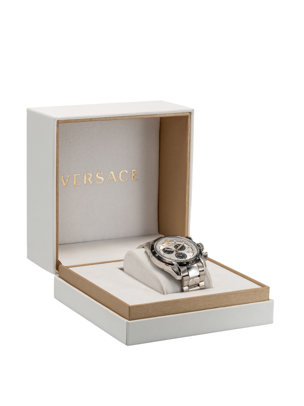 Versace Men"s V-Ray Mov"t Vertime Watch, VE2I00321, White Silver, 44mm
