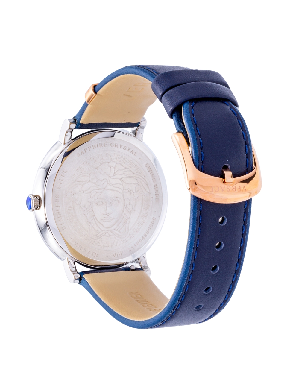 Versace Women"s V Circle Watch, VBP090017, Gold Blue, 38mm