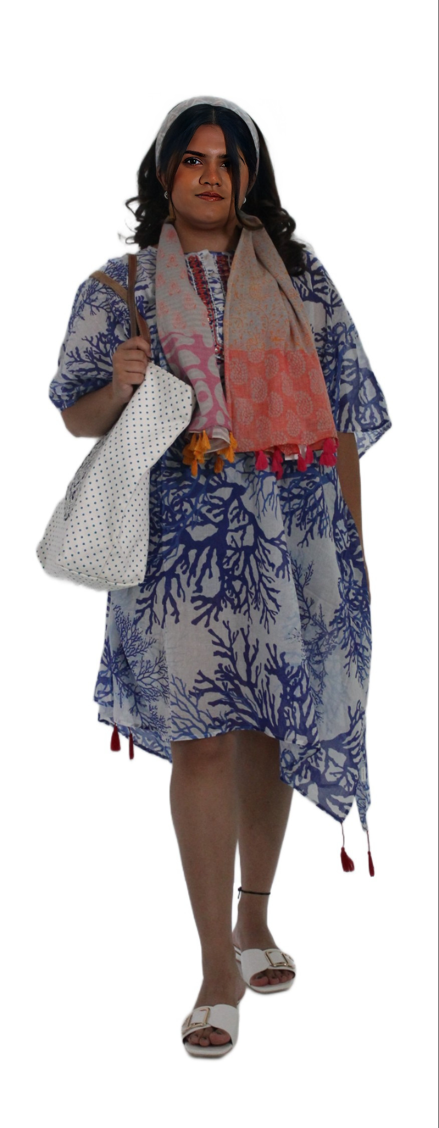 PRINTED LONG KAFTAN ROUND TASSELS VZG-002 AFTERSHOCK LONDON 