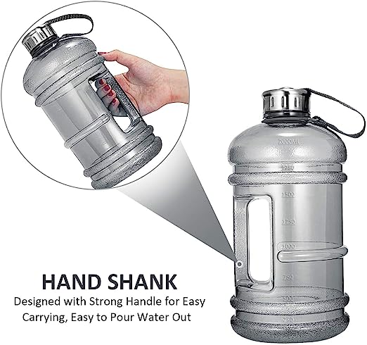 Water Bottle 75oz Half Gallon Capacity Leakproof Gym Fitness Athletic Gear Sports Water Bottle for Camping Hiking