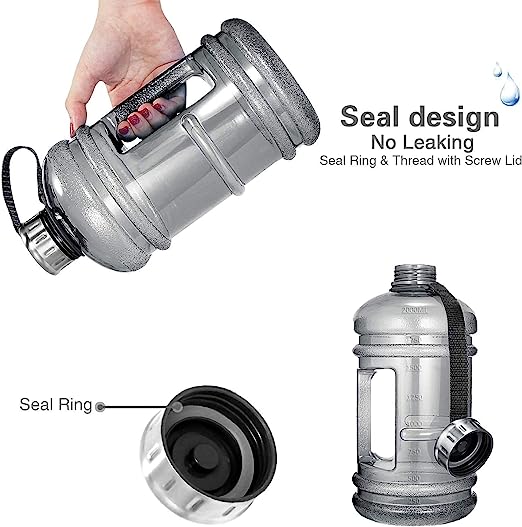 Water Bottle 75oz Half Gallon Capacity Leakproof Gym Fitness Athletic Gear Sports Water Bottle for Camping Hiking