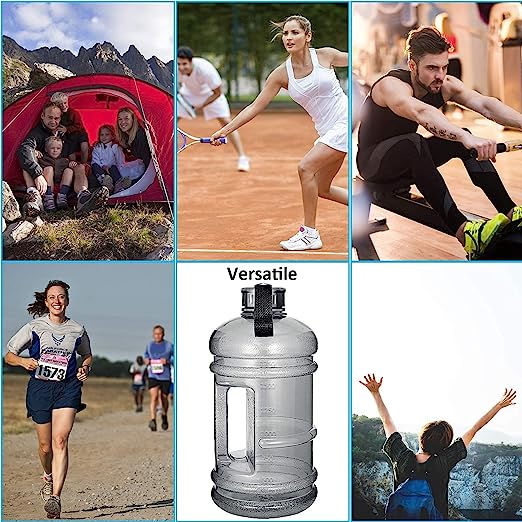 Water Bottle 75oz Half Gallon Capacity Leakproof Gym Fitness Athletic Gear Sports Water Bottle for Camping Hiking